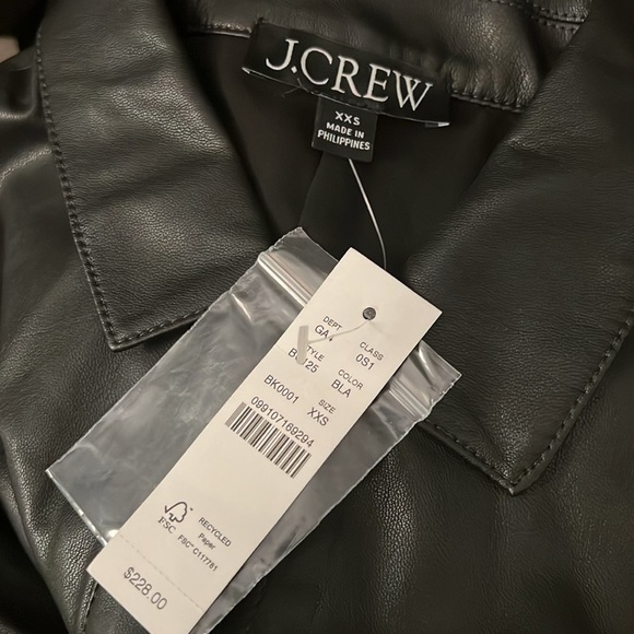 J. Crew Button-front faux-leather dress Size XXS - Picture 6 of 7